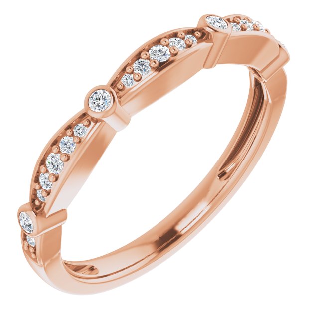 14K Rose 1/8 CTW Diamond Stackable Anniversary Band